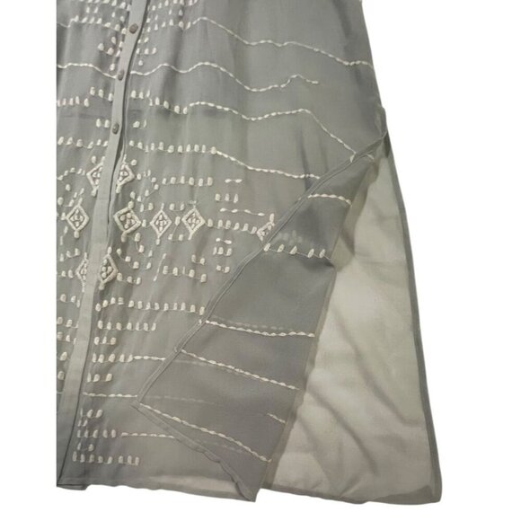 Soft Surroundings Ibiza Georgette Embroidered Maxi Shift Dress Gray Size Small - Picture 9 of 13